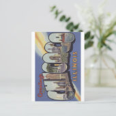 Chicago Large Letterヴィンテージテーマ ポストカード (スタンド正面)