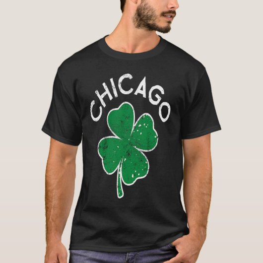 Chicago Lucky C St Patrick's Day Distress Tシャツ (正面)
