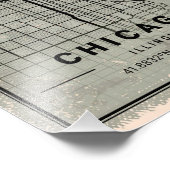 chicago map print poster canvas | illinois フォトプリント            (角)
