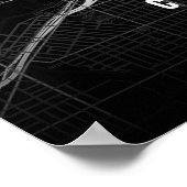 Chicago Noir Map Print Wall art Poster Gift Idea ポスター (角)