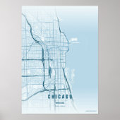 Chicago Ocean Map Print Wall art Poster Gift Idea ポスター (正面)