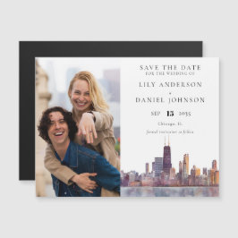 Chicago Photo Wedding Save The Date マグネット招待状