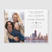 Chicago Photo Wedding Save The Date マグネット招待状 (正面)