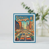 Chicago Randolph Street 1950s View ポストカード (スタンド正面)