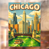 Chicago River Saint Patricks day postcard ウィンドウサイン (シート2)