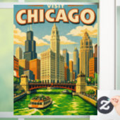 Chicago River Saint Patricks day postcard ウィンドウサイン (ホーム)