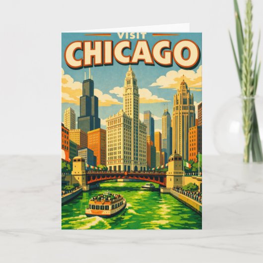 Chicago River Saint Patricks day postcard サンキューカード (正面)