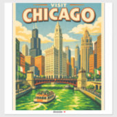 Chicago River Saint Patricks day postcard シール (シート)