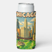 Chicago River Saint Patricks day postcard スリム缶クーラー (Seltzer正面)