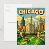 Chicago River Saint Patricks day postcard ポストカード (正面/裏面)