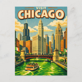 Chicago River Saint Patricks day postcard ポストカード
