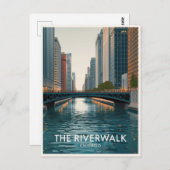 Chicago Riverwalk: Downtown Views ポストカード (正面/裏面)
