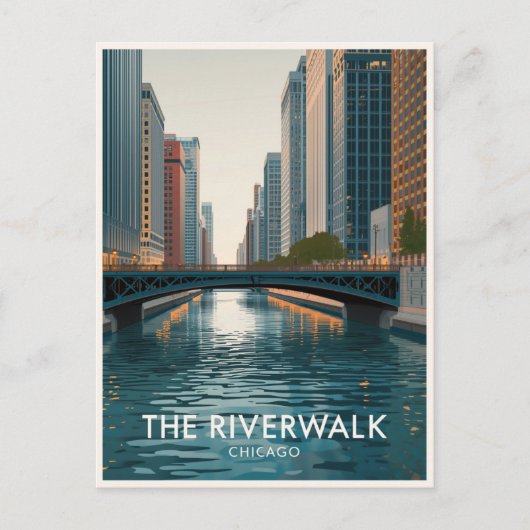 Chicago Riverwalk: Downtown Views ポストカード (正面)
