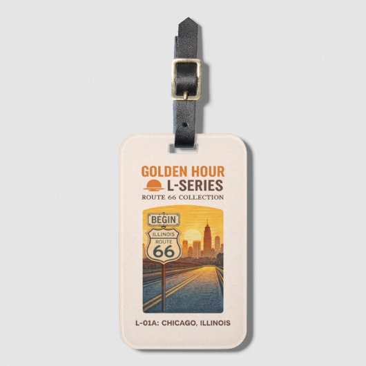 Chicago Route 66 Begin Golden Hour L-Series ラゲッジタグ (正面縦)