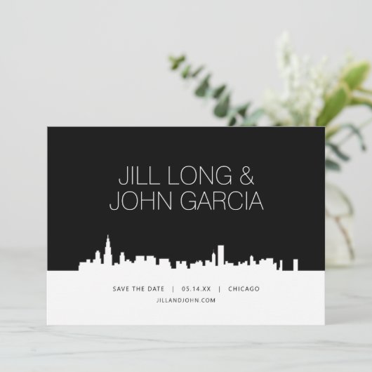 Chicago Save the Date 招待状 (スタンド正面)