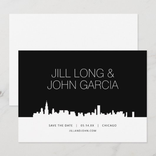 Chicago Save the Date 招待状 (正面/裏面)