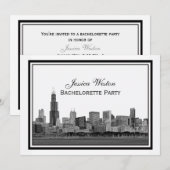 Chicago Skylineエッチングフレーム#2 Hバチェロレッテ 招待状 (正面/裏面)