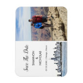 Chicago Skyline婚約写真Save The Date マグネット (縦)