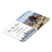 Chicago Skyline婚約写真Save The Date マグネット (左側)