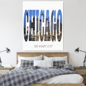 Chicago Skyline キャンバスプリント (インサイチュ (寝室))