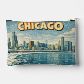Chicago skyline and Lake Michigan in winter  アクセサリーポーチ (裏面)