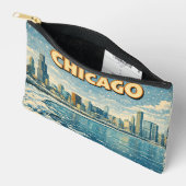 Chicago skyline and Lake Michigan in winter  アクセサリーポーチ (見開き)