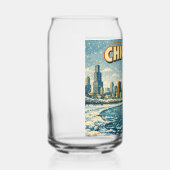 Chicago skyline and Lake Michigan in winter  ガラス缶 (左)