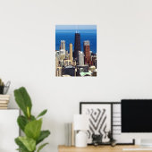 Chicago Skyline and landmarks ポスター (ホームオフィス)