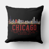 Chicago Skyline. Area Names and Coordinates クッション (正面)
