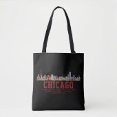 Chicago Skyline.  Area Names and Coordinates トートバッグ (正面)