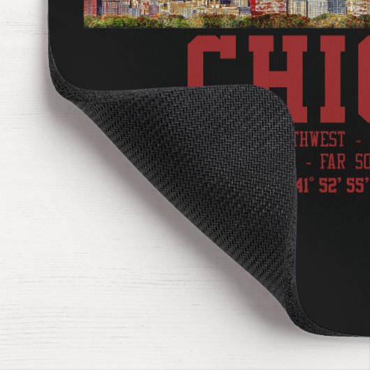 Chicago Skyline.  Area Names and Coordinates マウスパッド (コーナー)