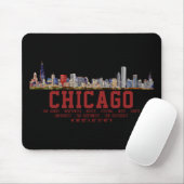Chicago Skyline.  Area Names and Coordinates マウスパッド (マウス)