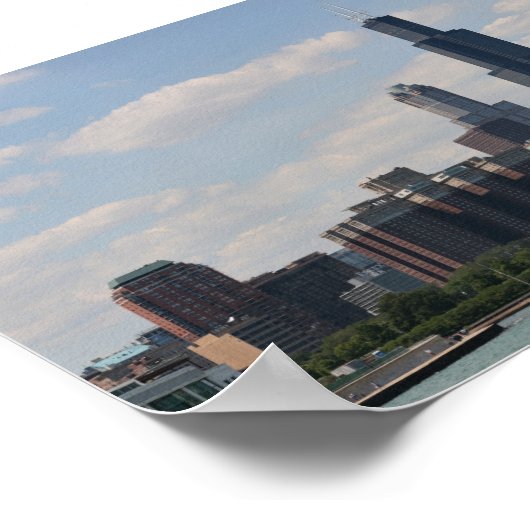 Chicago skyline as seen from adler planetarium ポスター (角)