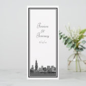 Chicago Skyline Etched Framed結婚式 プログラム (スタンド正面)