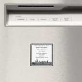 Chicago Skyline Etched Framed The Date マグネット (インサイチュ (食洗機))