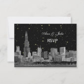 Chicago Skyline Etched Starry DIY BG RSVP #2 (正面)