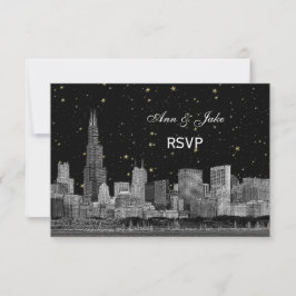 Chicago Skyline Etched Starry DIY BG RSVP #2