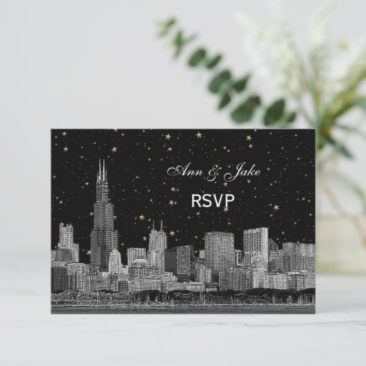 Chicago Skyline Etched Starry DIY BG RSVP #2 (スタンド正面)