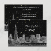 Chicago Skyline Etched Starry DIY BG RSVP #2 (正面/裏面)