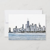 Chicago Skyline Horizontal Response Card 出欠カード (裏面)