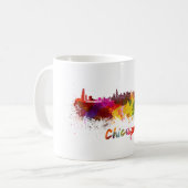 Chicago skyline in watercolor コーヒーマグカップ (正面左)