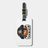 Chicago Skyline Lake Michigan Travel ラゲッジタグ (正面縦)