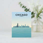 Chicago Skyline Over Lake ポストカード (スタンド正面)