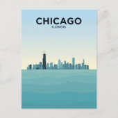 Chicago Skyline Over Lake ポストカード (正面)