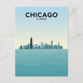 Chicago Skyline Over Lake ポストカード