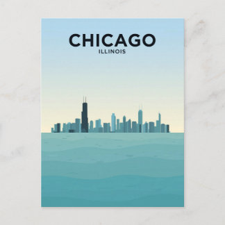 Chicago Skyline Over Lake ポストカード