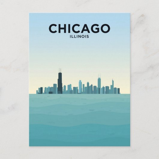 Chicago Skyline Over Lake ポストカード (正面)