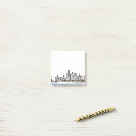 Chicago Skyline Post-It Notes ポストイット (デスク上)