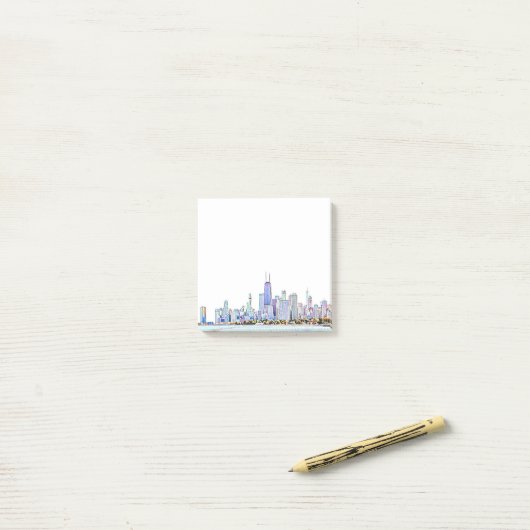 Chicago Skyline Post-It Notes ポストイット (デスク上)