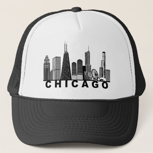 Chicago Skyline Silhouette  キャップ (正面)